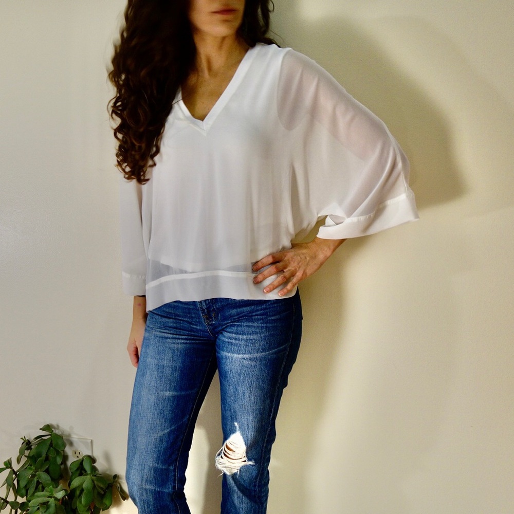 White flowy Zara shirt